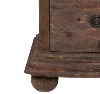 Joan 3 Drawer Mango Wood Dresser in Dark Brown