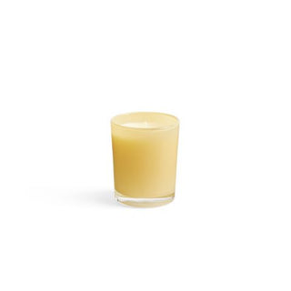 LAFCO Chamomile Lavender votive candle in a glass container, set against a white background.