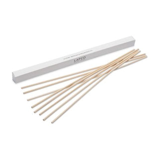 A box of LAFCO natural rattan diffuser reeds placed on a white surface.