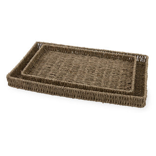 Organize and display your essentials with the Large Seagrass Rectangular Tray.