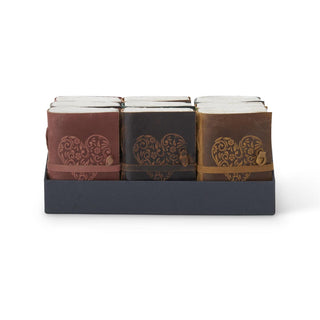 Leather Heart Embossed Handcrafted Deckle Edge Unlined 6" Journal Assorted