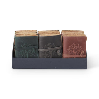 Leather Tree Embossed Handcrafted Deckle Edge Unlined 6" Journal Assorted