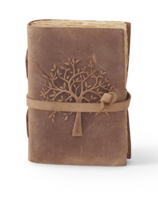 Leather Tree Embossed Handcrafted Deckle Edge Unlined 6" Journal Assorted