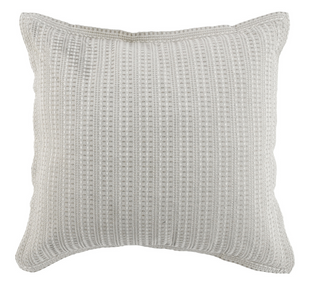 A taupe-colored Mason Euro Sham with a textured fabric and a flange on all sides.