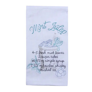 Mint Julep Recipe Tea Towel