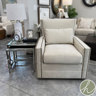 Nicole Swivel in Botany Linen