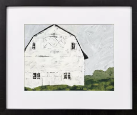 Rural Escape Framed print bottom left white barn