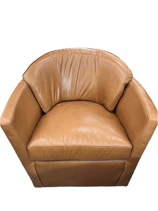 USA Premium Leather Maui Swivel Chair in Camel