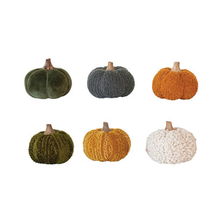 Cotton Blend Assorted Pumpkins 4"