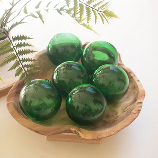 Recycled Green Glass Ball, Sold Individually