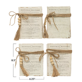White Block Book with Jute Tie Assorted