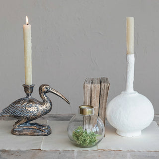 Recycled Fillable Glass & Brass Tealight Holder