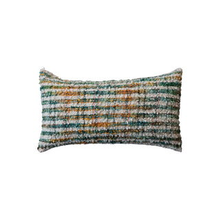 Bouclé Lumbar Pillow with Stripes