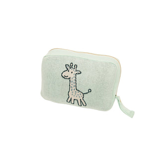Petite Giraffe Organic Cotton Blanket Set in Mint