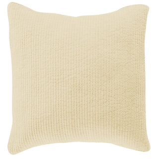 Stonewashed Cotton Velvet Quilted Euro Sham, Light Tan