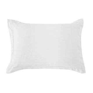 Washed Linen Tailored Pillow Sham in White
