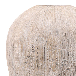Striped Fiber Cement Pot