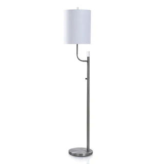 Mid-Century Brushed Steel Floor Lamp