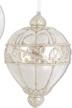 Silver Glittered Shatterproof Finial Ornament Assorted