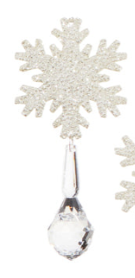 Snowflake Crystal Drop Ornament Assorted