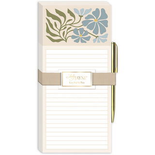Magnetic Note Pad with Metal Pen - Flower Market Aster