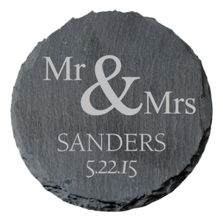 P. Graham Dunn Round Slate Set of 4 Coasters