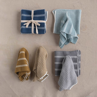 Set of 2 Cotton Knit Dish Towels