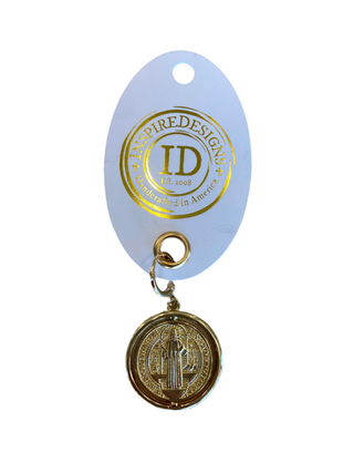 Saint Benedict Medal Scarf Charm Gold