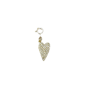Gold Heart Full of Crystals Clip Charm