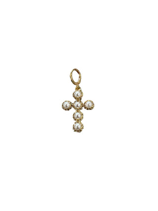Cross Scarf Charm, 6 Pearls