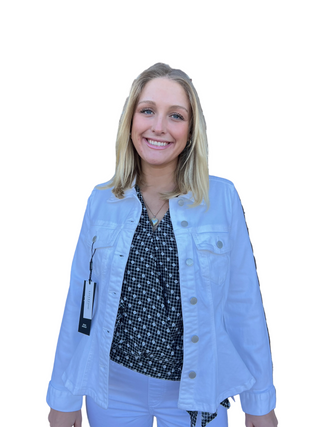 Liverpool Bright White Fit and Flare Trucker Jacket