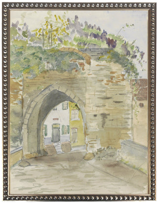 Framed Vintage Watercolor Scene Portrait - AA 12x16