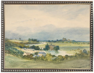 Framed Vintage Watercolor Scene Landscape - R 20x16