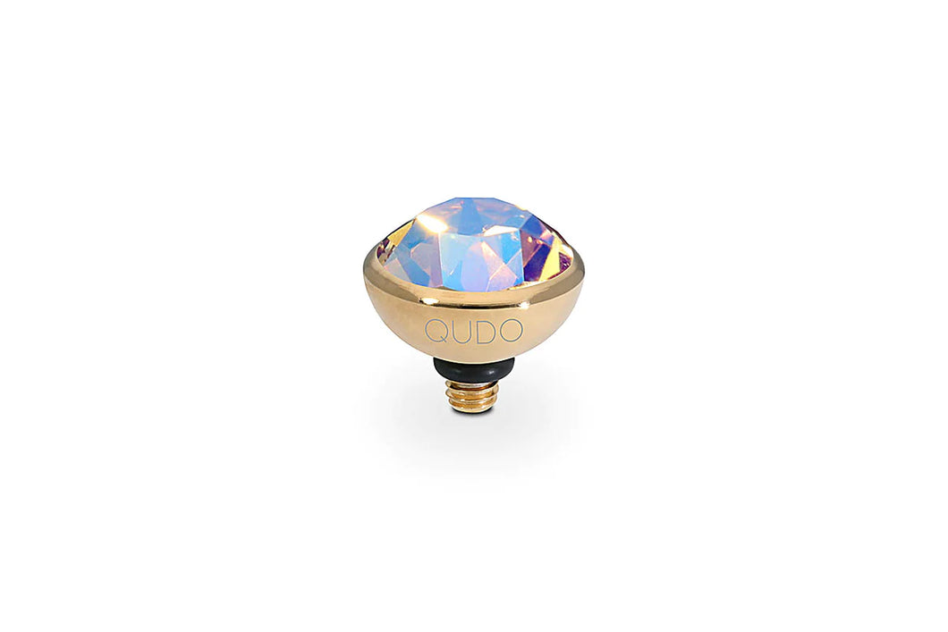 QUDO 10mm Gold Bottone Top in Light Colorado Topaz Shimmer
