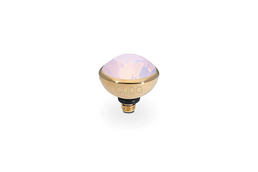 QUDO 10mm Gold Bottone Top in Rose Opal