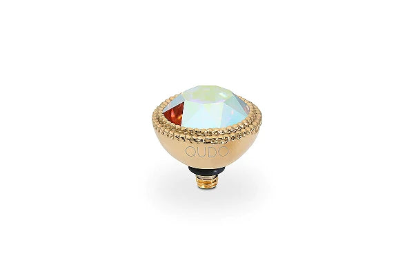 QUDO 11mm Gold Fabero Top in Crystal Aurora Boreale