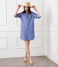 Load image into Gallery viewer, Karen Kane Roll Tab Stripe Shirtdress
