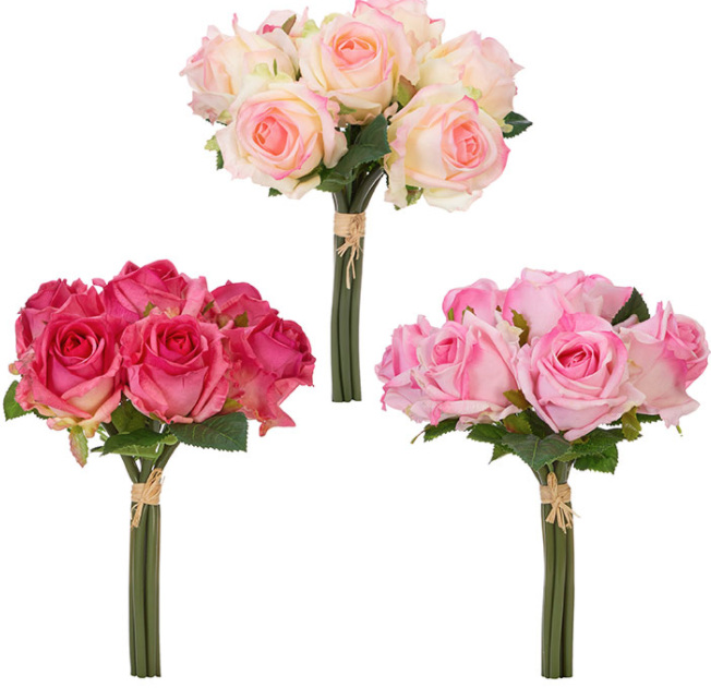 Pink Real Touch Rose Bundle Assorted