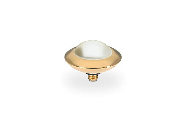 QUDO 13mm Gold Tondo Top in Cream Pearl