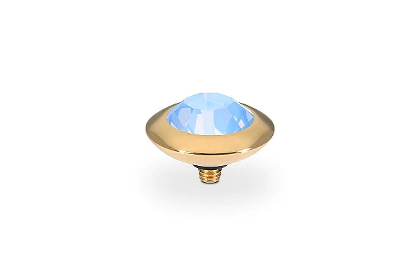 QUDO 13mm Gold Tondo Top in Light Sapphire Opal