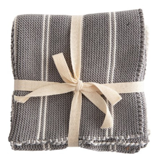 12" Square Cotton Dish Cloth Set of 2 Assorted