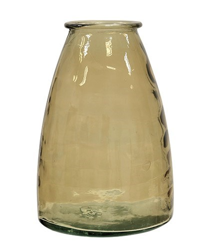 Clear Amber Glass Vase