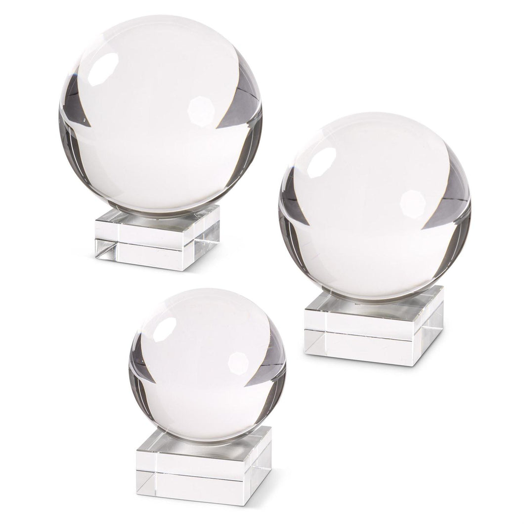 Crystal Globes on Square Base Assorted
