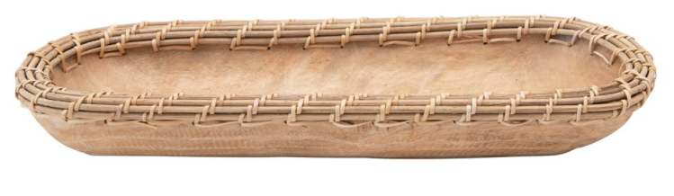 Carved Mango & Woven Arurog Bowl