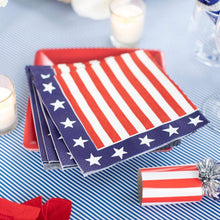 Load image into Gallery viewer, Caspari Red, White &amp; Blue Cocktail Napkins
