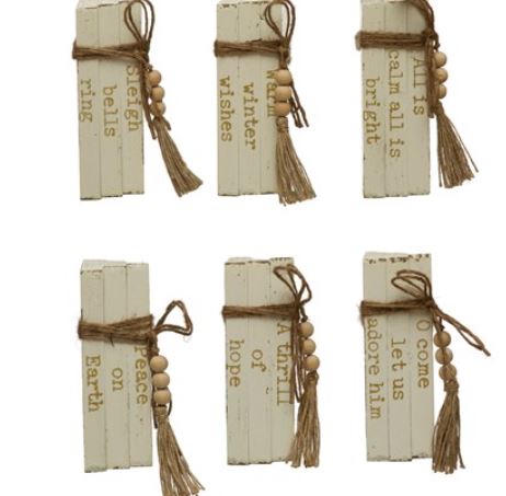 Jute Tie Holiday Saying Books assorted