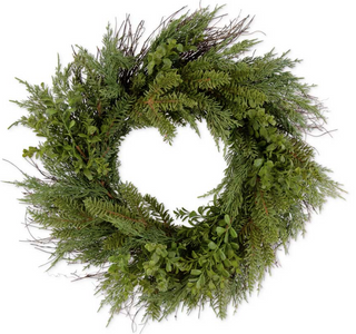 Real Touch Cedar Pine Wreath- 24"