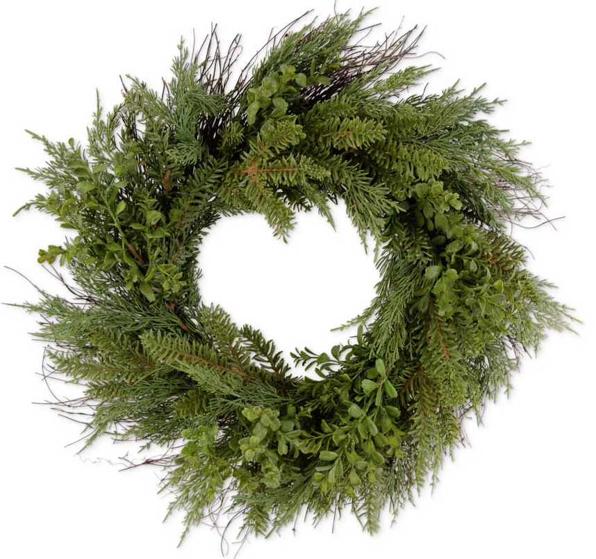 Real Touch Cedar Pine Wreath- 24