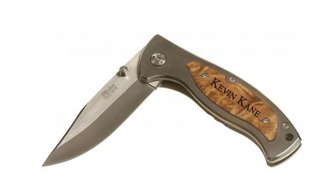 P Graham Dunn Pocket Knife burl handle /clip