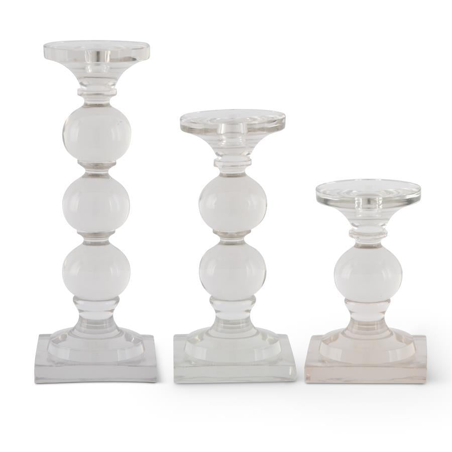 Clear Glass Candle Holder
